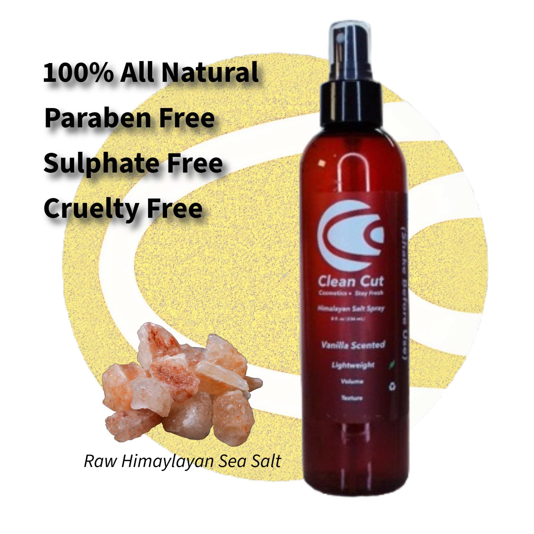 Himalayan Salt Spray bottle over Gold Logo